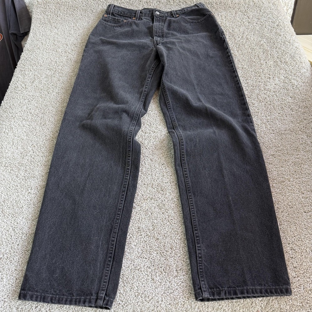 Vintage Levis 550 Jeans Mens 36x34 Charcoal Black Denim Relaxed Fit Tapered
